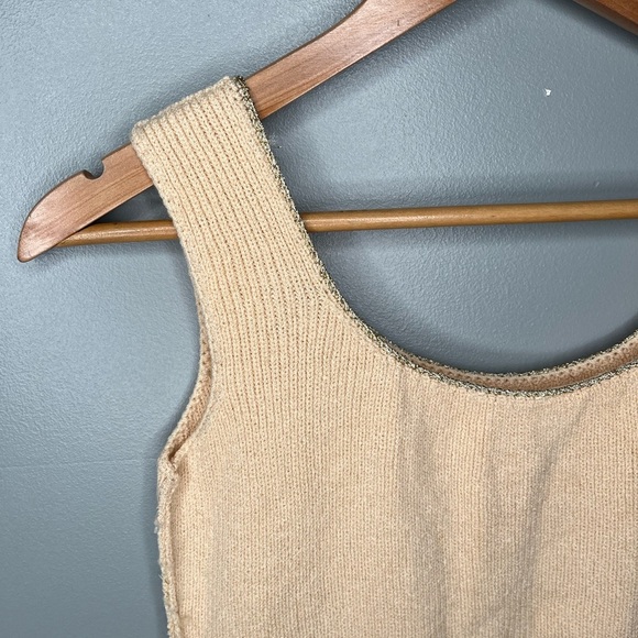ST. JOHN Vintage 70s Santana Knit Gold Trimmed Cardigan Sweater Tank Set - Picture 13 of 15